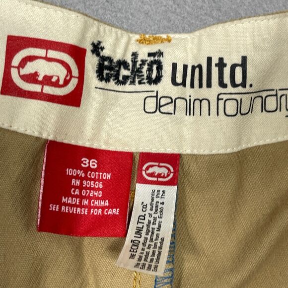 Ecko Unltd Pants Mens 36 Beige Flat Front Lightweight Straight Leg Corduroy NWOT - Picture 8 of 11